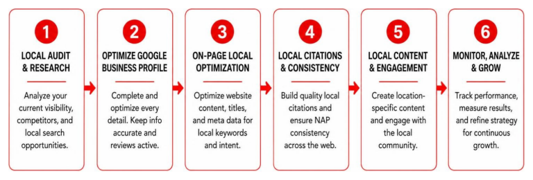 Local search growth step by step strategy framework